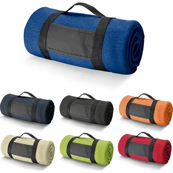 Pikniková deka THORPE. Fleecová deka s odnímatelnou rukojetí (180 g/m²) bez potisku bez potisku 1 bez potisku