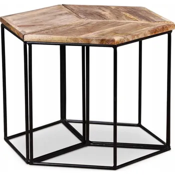 Konferenční stolek Modulární konferenční stolek z mangového dřeva, 56 x 48 x 40 cm, unikátní