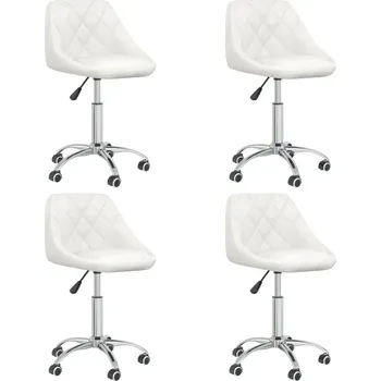 Jídelní židle Otočné jídelní židle 4 ks bílé umělá kůže - 8720286751930