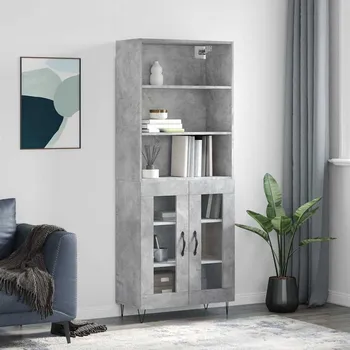 Příborník do zásuvky vidaXL Skříň highboard 69,5 x 34 x 180 cm kompozitní dřevo [3189316] Barva: Betonová šedá