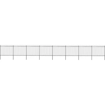 Plot Zahradní plot s kopím nahoře ocelový 1426 x 150 cm černý - 8719883710570
