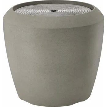 Zahradní dekorace Plastová zahradní fontána s LED, 44x44x39,5 cm, šedá