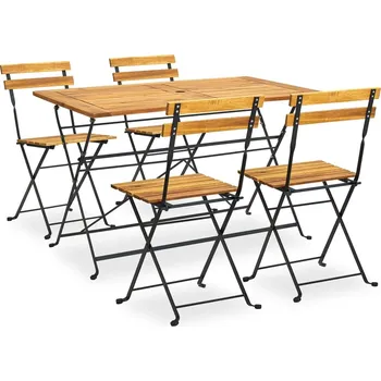 Zahradní sestava 5dílný skládací zahradní jídelní set masivní akáciové dřevo - 8720286206263