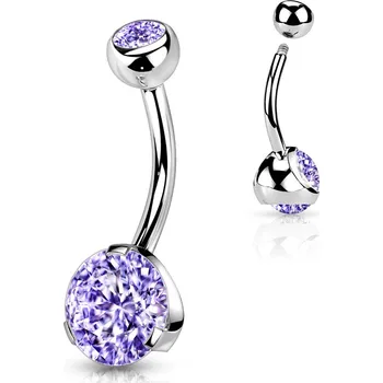 Piercing Šperky4U Piercing do pupíku - banánek, světle fialová barva - BS01054-TZ