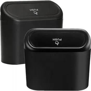 Odpadkový koš 2x Koše do auta na odpadky s víkem a držákem na nápoje, závěsné koše