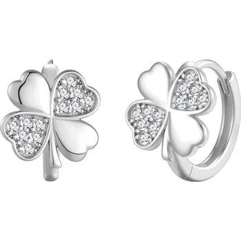 Náušnice Olivie Stříbrné kroužky ČTYŘLÍSTEK 9713 Ag 925; ≤2,9 g.