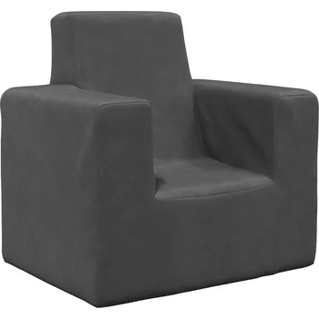 Pohovka Dětská pohovka antracitová měkký plyš - 8721158683182