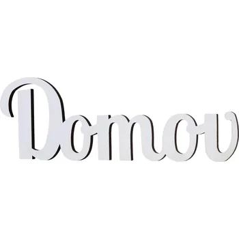 Překližka Výřez z překližky, VÝŘEZ-DOMOV 20x7cm, bílá barva