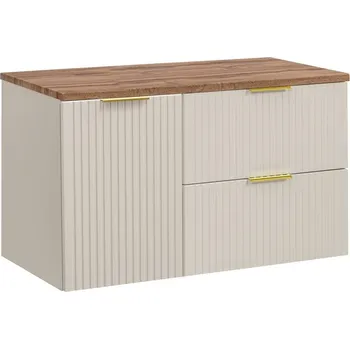 Policová skříň Závěsná skříňka Adele Cashmere s deskou 100 cm kašmírová/dub wotan