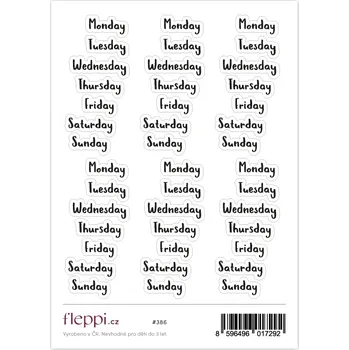 Fleppi Samolepka Dny - AJ verze