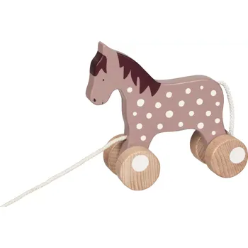 Dětské zboží Goki dřevěný tahací koník – fialový