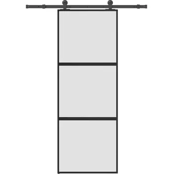 Vchodové dveře Posuvné dveře s kováním 76x205 cm tvrzeného sklo a hliník - 8721158829498