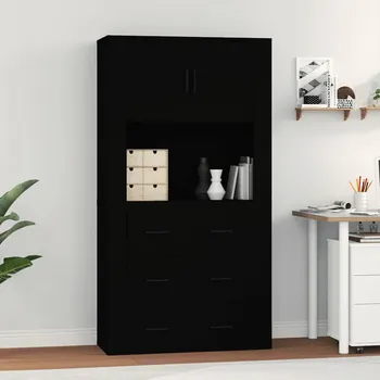 Příborník do zásuvky Skříň highboard černá kompozitní dřevo - 8720845823139
