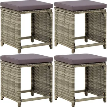 Zahradní stoličky 4 ks s poduškami polyratan šedé - 8720286668351