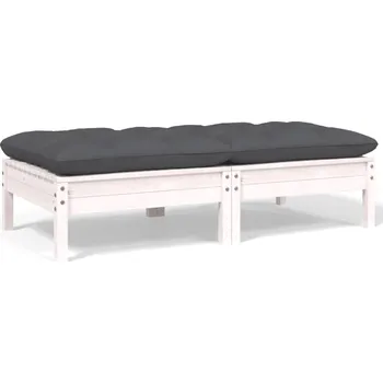 Zahradní pohovka 2místná zahradní pohovka s poduškami bílá masivní borovice - 8720286670910