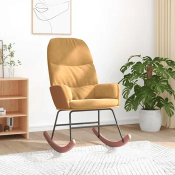 Křeslo Houpací křeslo hnědé samet - 8721158559500