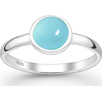 Šperk Prstýnkárna Stříbrný prsten s modrozeleným chalcedonem AG 925 ≤ 1,5 g Velikost prstenu: 8 (57)