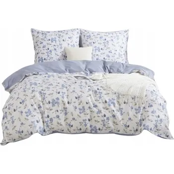 Povlečení POVLEČENÍ 160x200 + 2X POVLEČENÍ NA POLŠTÁŘ 70X80 OBOUSTRANNÉ BAVLNĚNÝ SATÉN KVĚTY