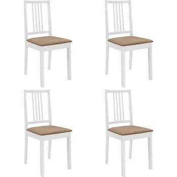 Jídelní židle Jídelní židle s poduškami 4 ks bílé masivní dřevo - 8719883562827