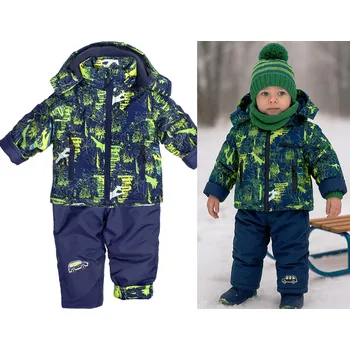 Kojenecký overall Zimní kombinéza námořnická modrá žlutá letadla velikost 80