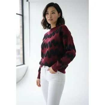 Dámský svetr FIGL Svetr M1260 Bordó Regular Fit S