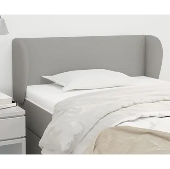 Čelo postele typu ušák světle šedé 83x23x78/88 cm textil - 8720287247029