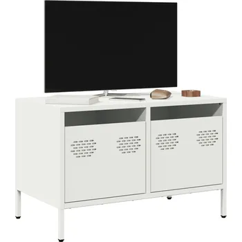 Televizní stolek TV skříňka bílá 68 x 39 x 43,5 cm ocel válcovaná za studena - 8721102929946