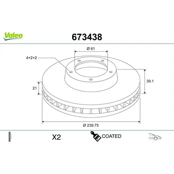 Brzdový kotouč Brzdový kotouč VALEO 673438