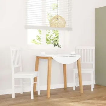 Jídelní židle Jídelní židle 2 ks bílé masivní dřevo gumové - 8721158561145