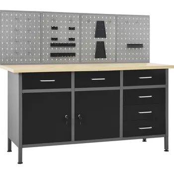 Dílenský stůl Pracovní stůl se čtyřmi nástěnnými panely - 8719883919393