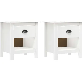 Noční stolek Noční stolky 2 ks Hill 46 x 35 x 49,5 cm masivní borové dřevo - 8719883910345