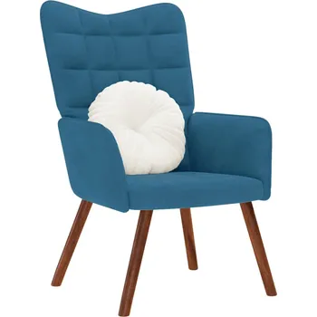 Křeslo Relaxační křeslo modré samet - 8721158362452