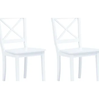 Jídelní židle Jídelní židle 2 ks bílé masivní kaučukovník - 8718475731962