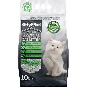 KITTYMAX hrudkující, bezprašný bílý bentonit ALOE VERA 10 l