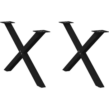 Konferenční stolek Nohy konferenčního stolku ve tvaru X, 2 ks, černé, 70 x (42-43) cm, ocel - 8721158315649