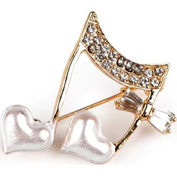 Brož Brož hudební - bílá noty