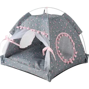 Pelíšek pro kočku Kvalitní domeček/stan pro kočičky Barva: šedá 1, Velikost: S