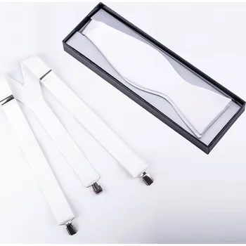 Kšandy Set kšandy a motýlek vázací bílý Assante 521, Velikost Uni