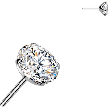 Piercing Atreya Titanová bezzávitová koncovka s Moissanitem Barva: Čirá, Velikost koncovky: 2 mm - 0,03ct