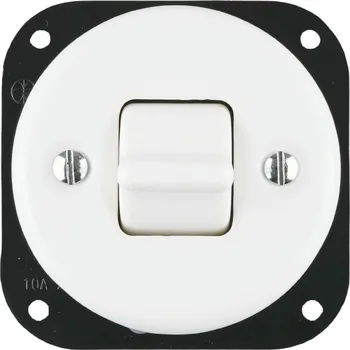 vypínač VINTAGE vypínač číslo 7 bílá páčka kulatá bez rámečku R140BX keramika