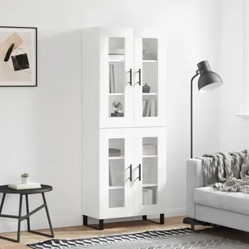 Příborník do zásuvky Skříň highboard bílá 69,5 x 34 x 180 cm kompozitní dřevo - 8720845477196