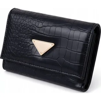 Peněženka Dámská peněženka černá Elegantní krokodýlí vzor Eko kůže