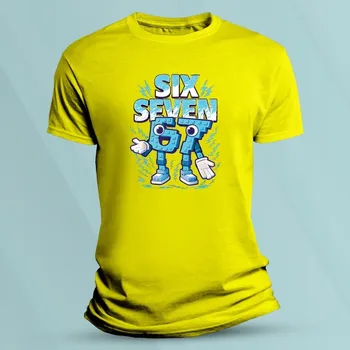 Chlapecké tričko Dětské tričko s potiskem 67 SIX SEVEN Žlutá velikost S
