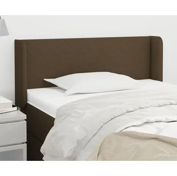 Čelo postele typu ušák tmavě hnědé 83 x 16 x 78/88 cm textil - 8720287263296