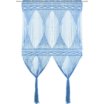 Závěs Macramé závěs modrý 140 x 240 cm bavlna - 8720286180914