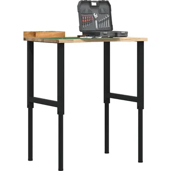 Dílenský stůl Pracovní stůl 80 x 60 x (71,5–98) cm masivní dubové dřevo - 8721158412058