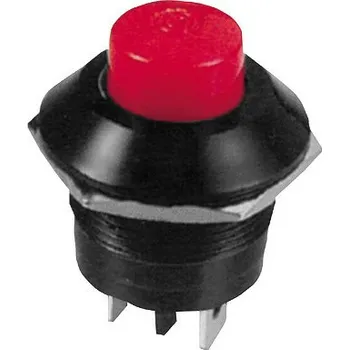 Vypínač tlačítkový červený, 12/24 V 10 A