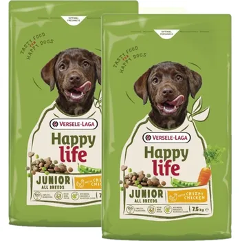 Krmivo pro psa VERSELE-LAGA Happy Life Junior Chicken 2x7,5kg - krmivo pro štěňata a mladé psy s drůbežím masem