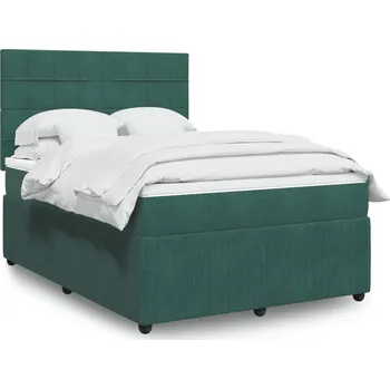 Postel Box spring postel s matrací tmavě zelená 140x200 cm samet - 8721102795435