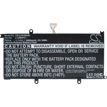 Baterie k tabletu Baterie Cameron Sino CS-LVK300SL, Li-Polymer, 6800